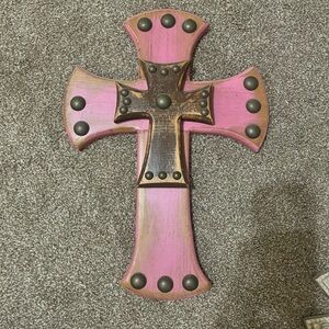 Pink and Brown Decorative Cross